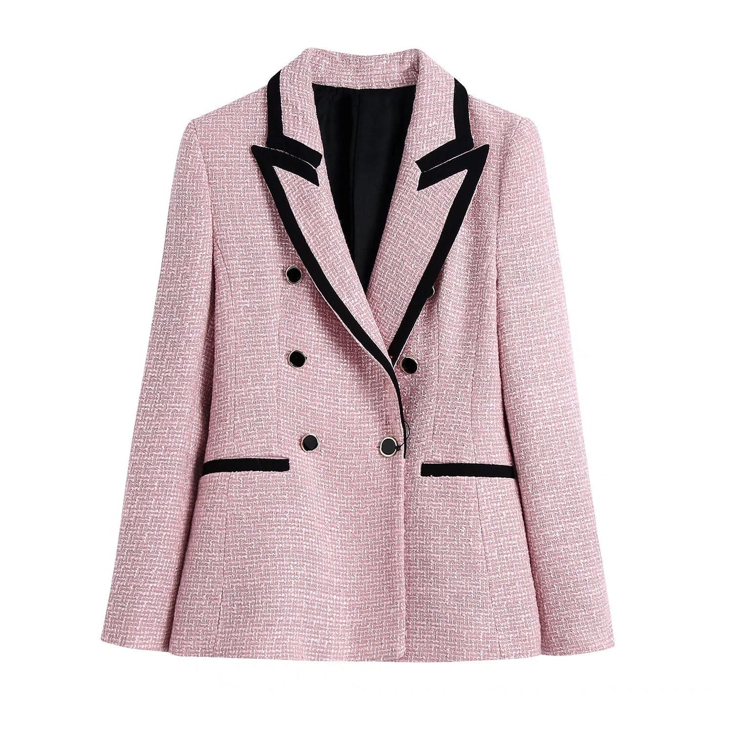 Thaïna - Double-breasted blazer met contrasterende details voor dames