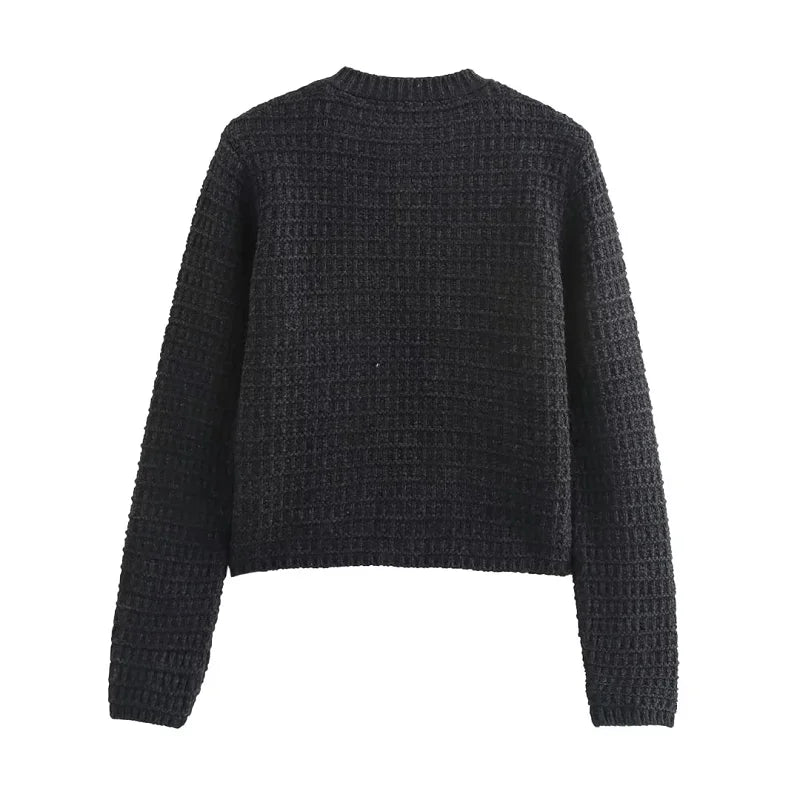 Mikana - Donkergrijs gebreid sweater vest