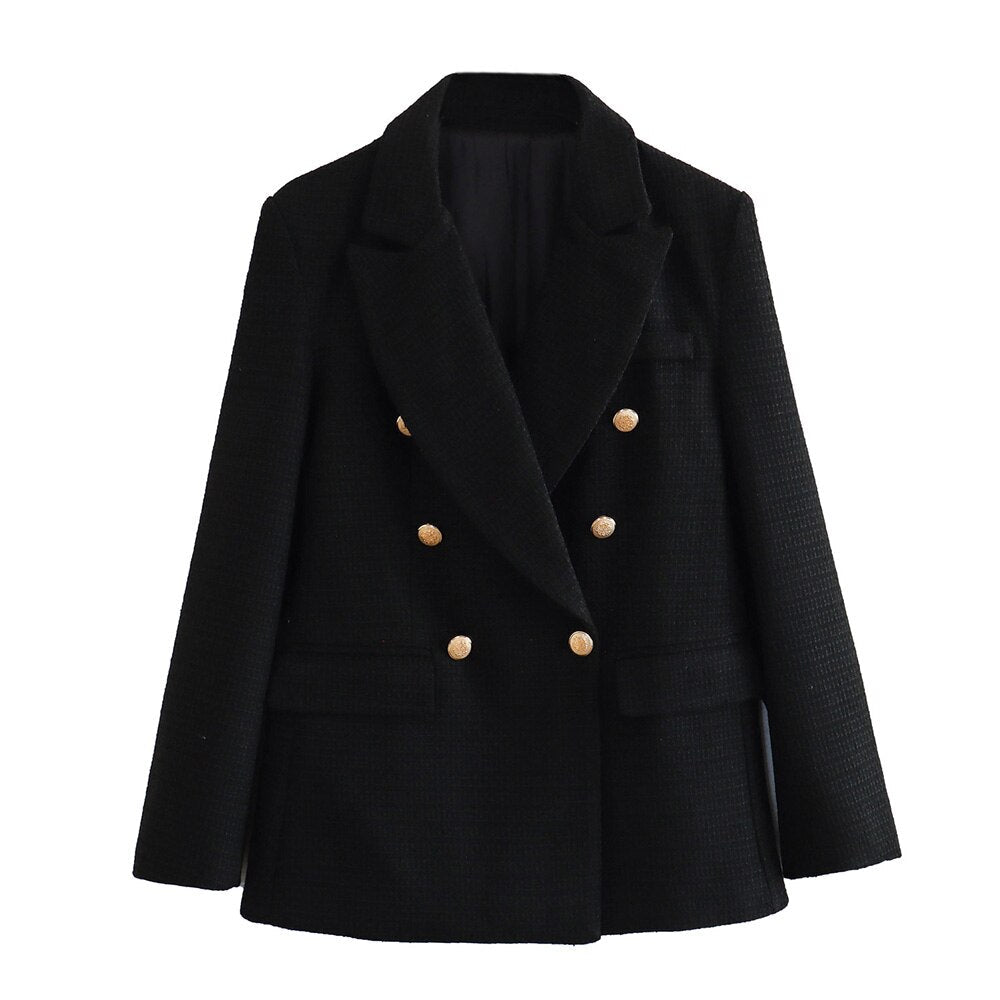 Thaïna - Double-breasted blazer met contrasterende details voor dames