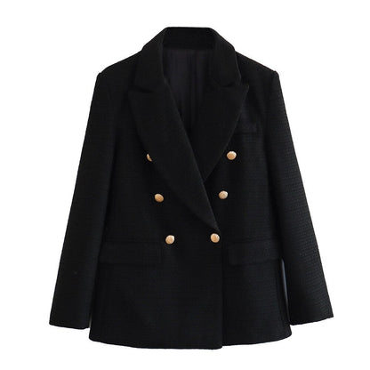 Thaïna - Double-breasted blazer met contrasterende details voor dames