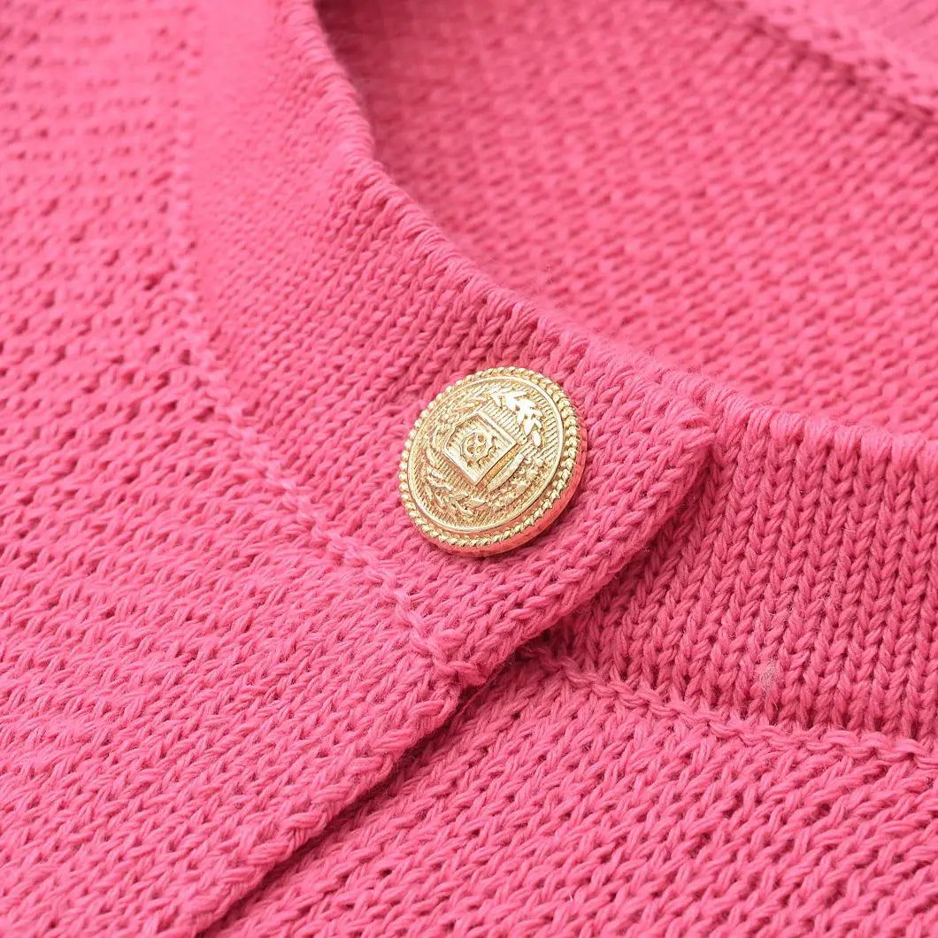 Myrna - Roze chic vest met knoopjes voor dames
