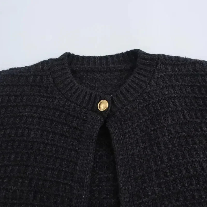Mikana - Donkergrijs gebreid sweater vest