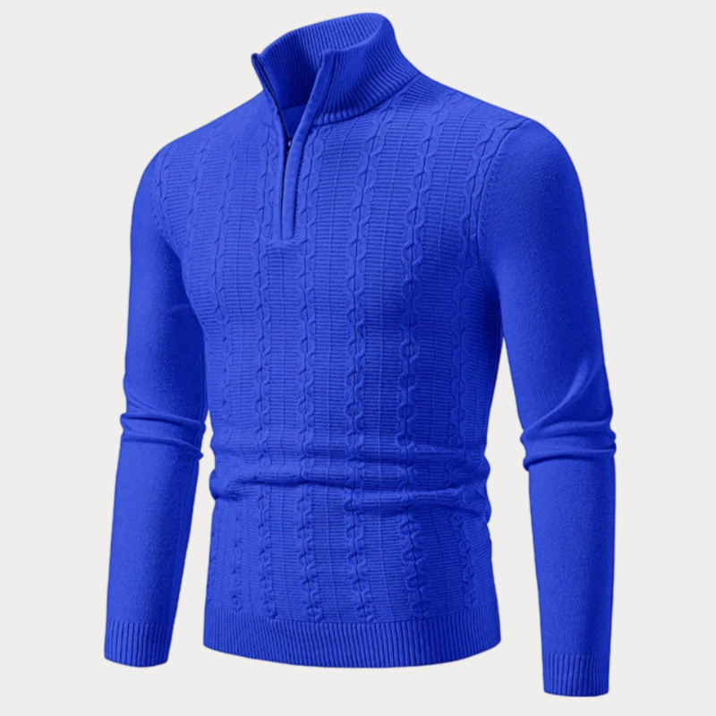 Nido - Slim-fit trui met halve rits voor heren