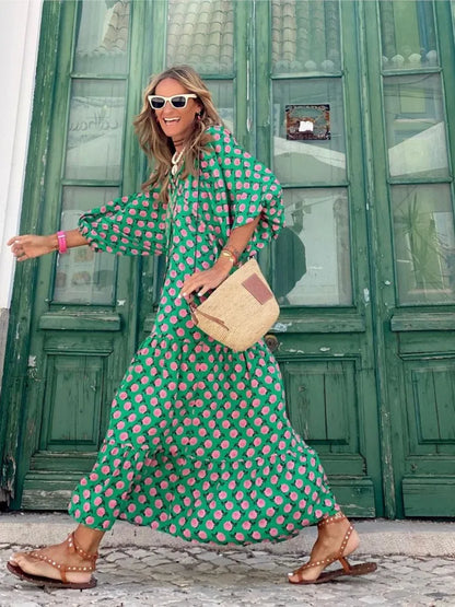 Charlotte – Maxi zomerjurk met v-hals voor dames