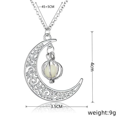 Glanzende damesketting met maanvormige hanger