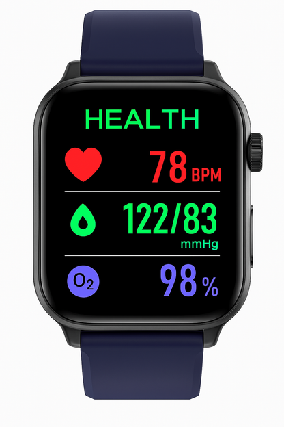 Smartwatch met EKG, Bloeddrukmeting en Gezondheidstracking – Compatibel met iOS en Android