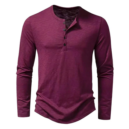 Alfric - Heren longsleeve shirt met knoopsluiting