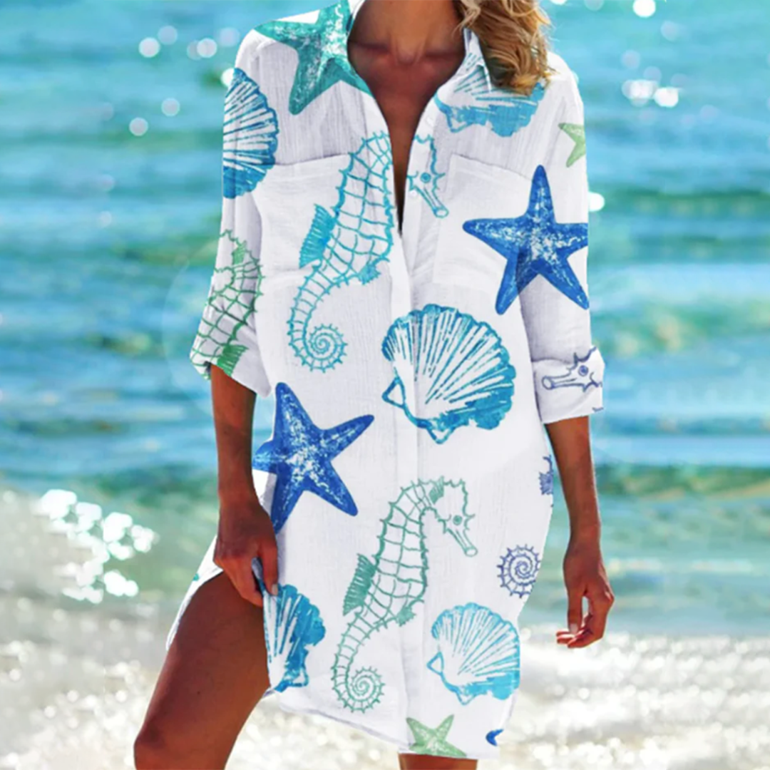Savanna - Zomers dameshemd met tie-dye knoopsluiting