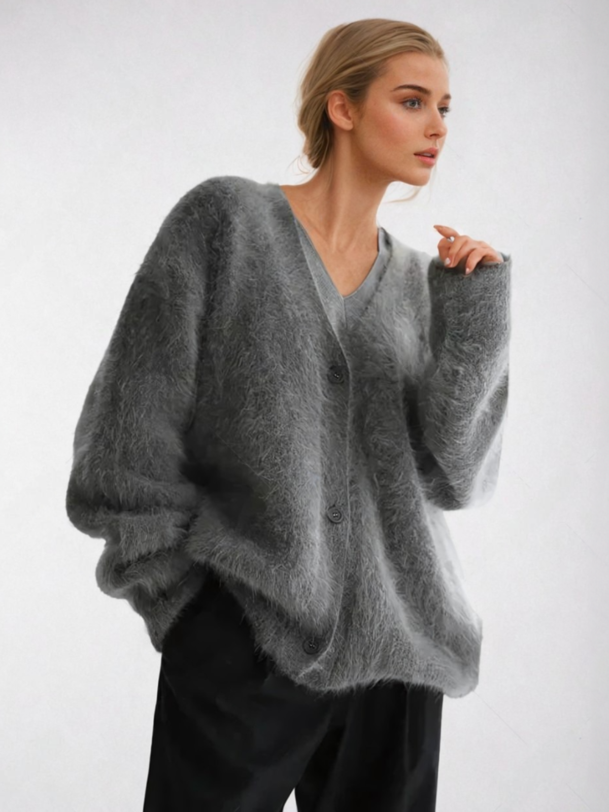 Analeah - Zacht gebreid oversized vest trui