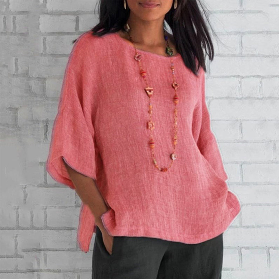 Marta - Losvallende oversized top met ronde hals voor dames