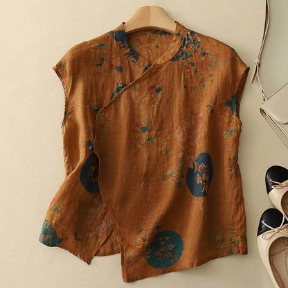 Ainhoa - Luchtige dames top met asymmetrische knoopdetails