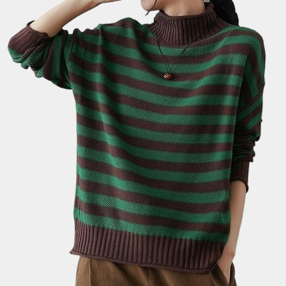 Cerelia | Gestreepte oversized coltrui