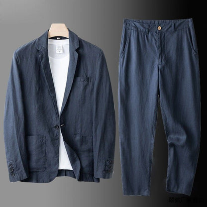 Roderic - Heren set met casual colbert en rechte broek