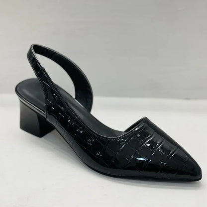 Orthopedische pumps blokhak met croco patroon - Zarrah