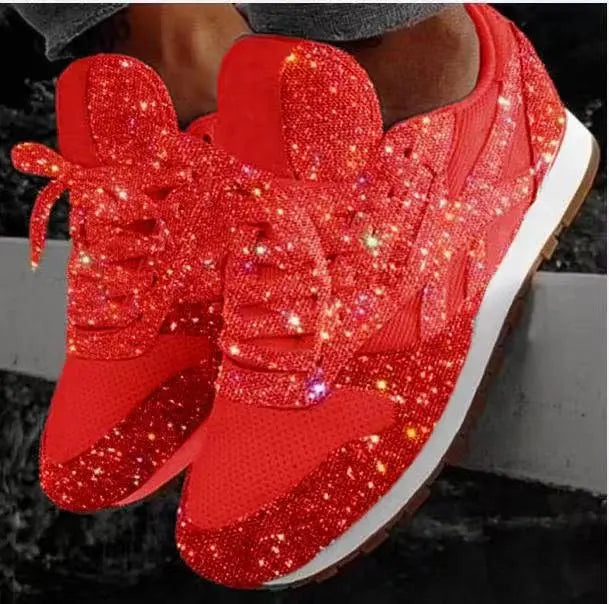Henriette - Glanzende glitter sneakers voor dames