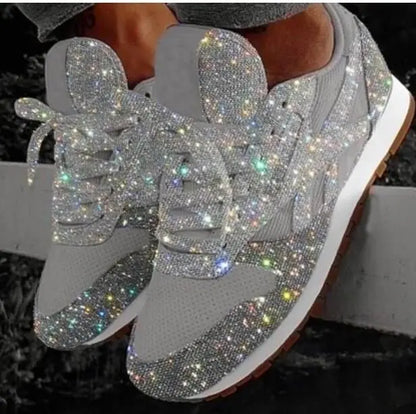 Henriette - Glanzende glitter sneakers voor dames