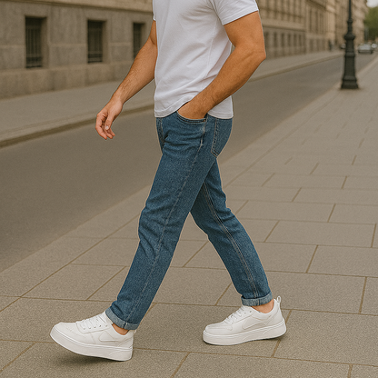 Eudes - Lage heren sneakers met dikke zool en cleane afwerking
