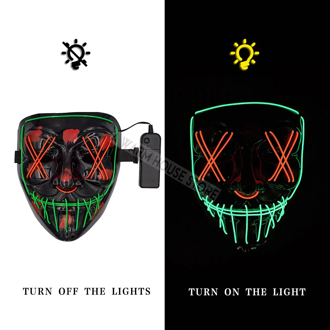 LED Halloween Masker