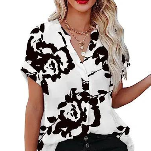 Svetlana - Dames blouse met kraag en losse pasvorm
