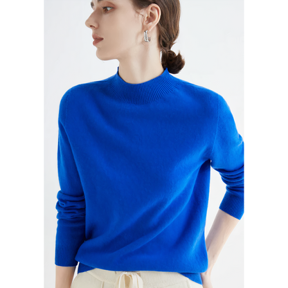 Joni - Sweater met geribde ronde hals