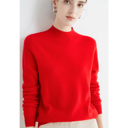 Joni - Sweater met geribde ronde hals