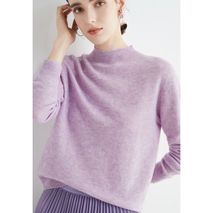 Joni - Sweater met geribde ronde hals