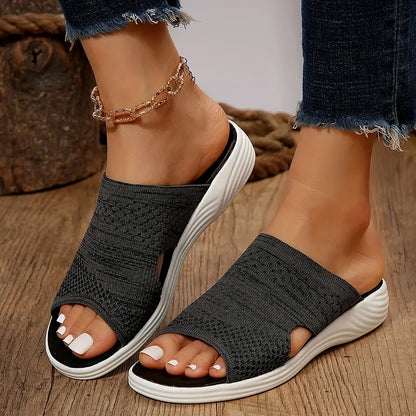 Zuleika - Dames comfort instapsandaal met golvende zool