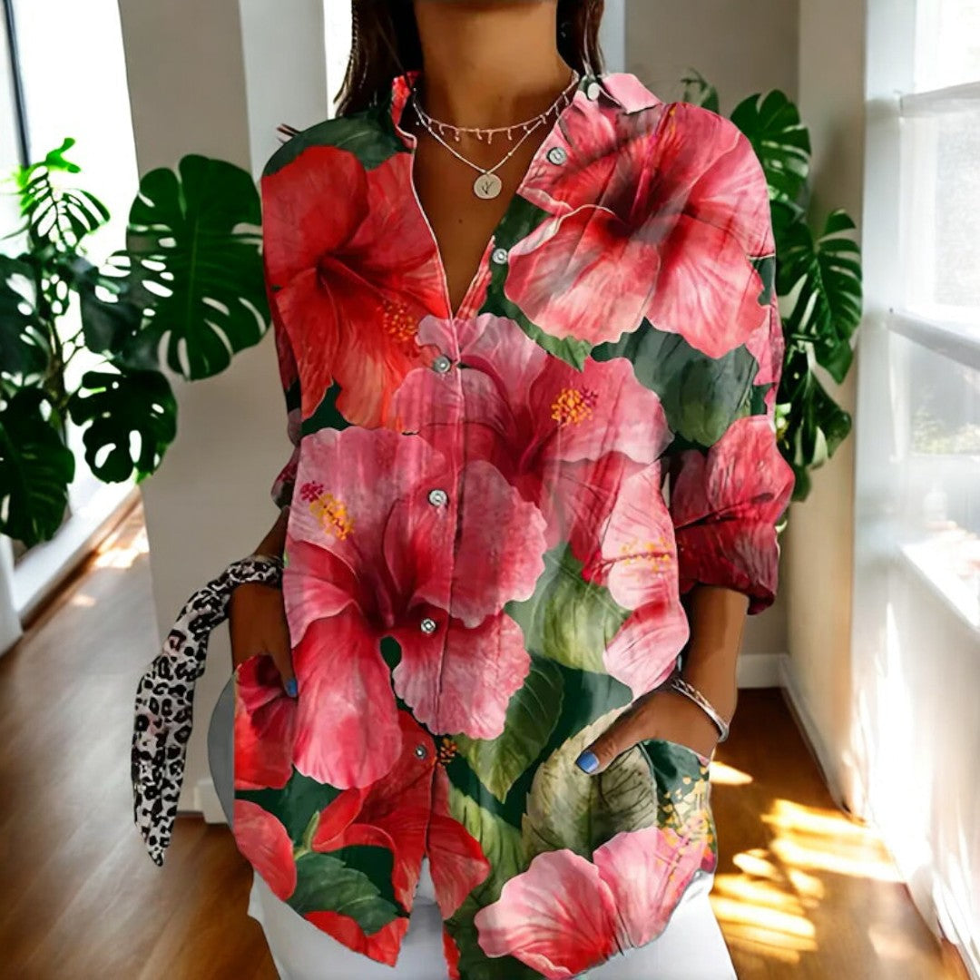 Liera - Dames blouse met doorknoopsluiting