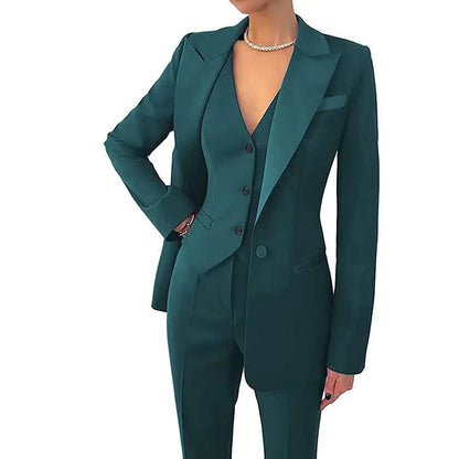 Maddalena - Damespak met blazer, gilet en rechte pantalon