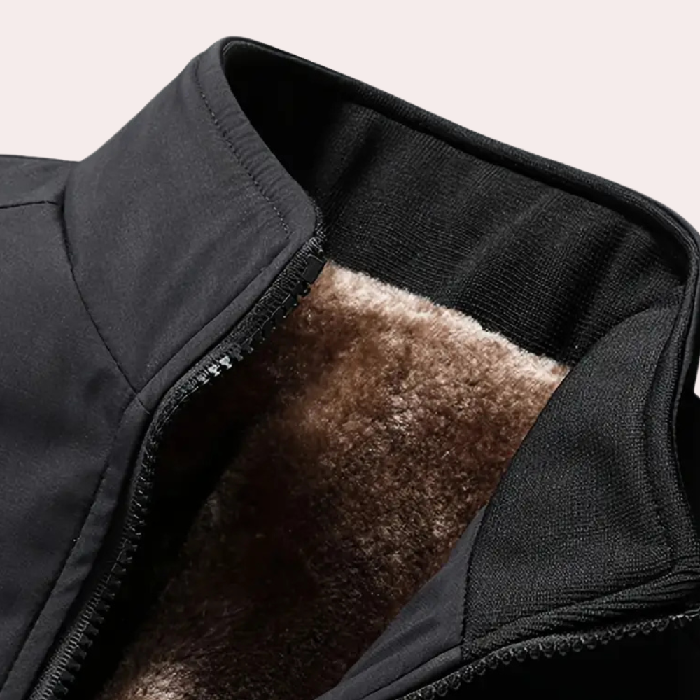 Ephraim - Met fleece gevoerd herenjack met rits aan de voorkant