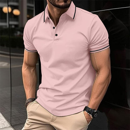 Castiel - Luxe herenslimfit poloshirt met contrasterende randen