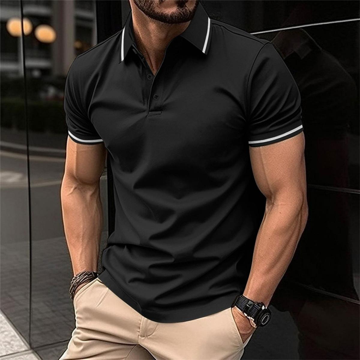Castiel - Luxe herenslimfit poloshirt met contrasterende randen