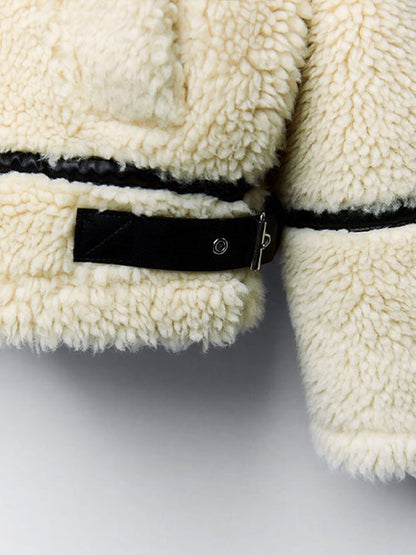 Krystal - Shearling jas met oversized kraag