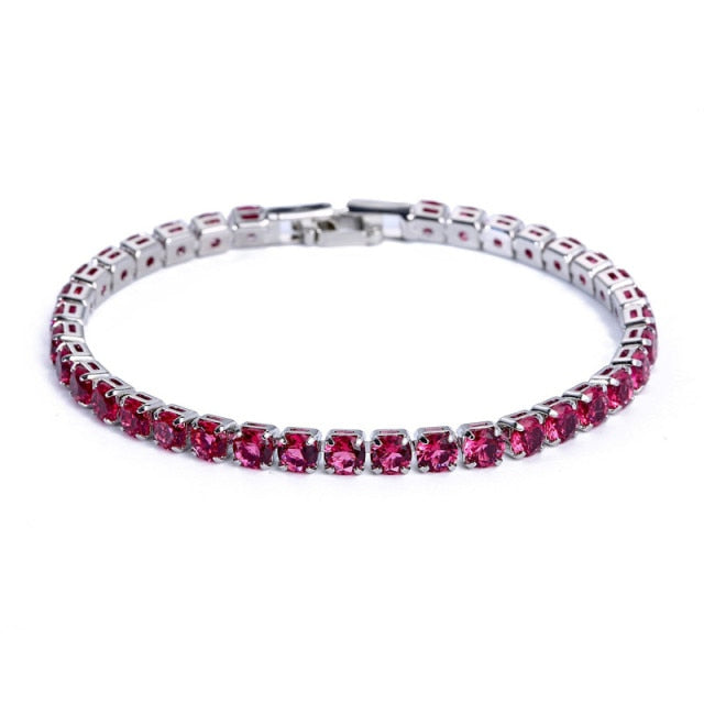 Damesarmband met ronde fonkelstenen in tennisstijl