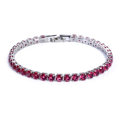 Damesarmband met ronde fonkelstenen in tennisstijl