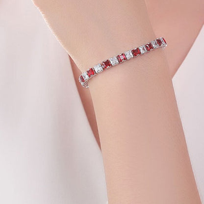 Damesarmband met ronde fonkelstenen in tennisstijl