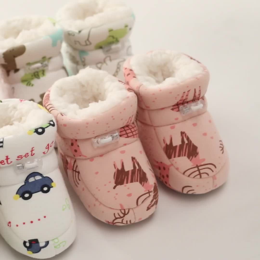 Schattige comfortabele instap fleece laarsjes voor baby jongens en meisjes - Happie