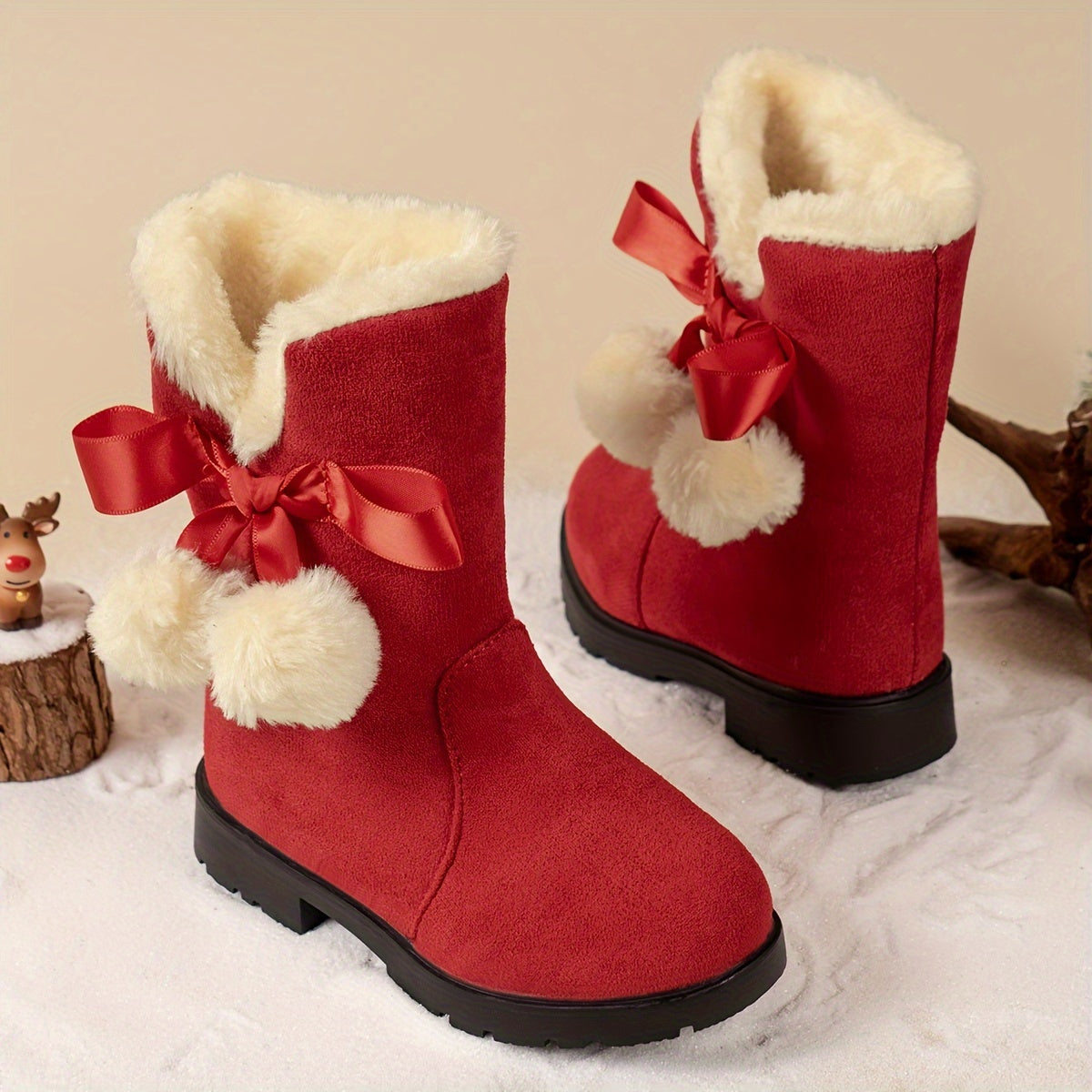 Meisjes snow boots, warme fleece cozy non-slip enkellaarsjes - Avrile