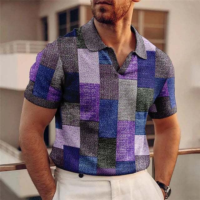 Marvin – Herenshirt met kleurrijk blokjespatroon
