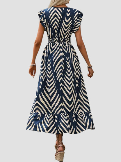 Damaris - Zomerjurk met v-hals en grafische print
