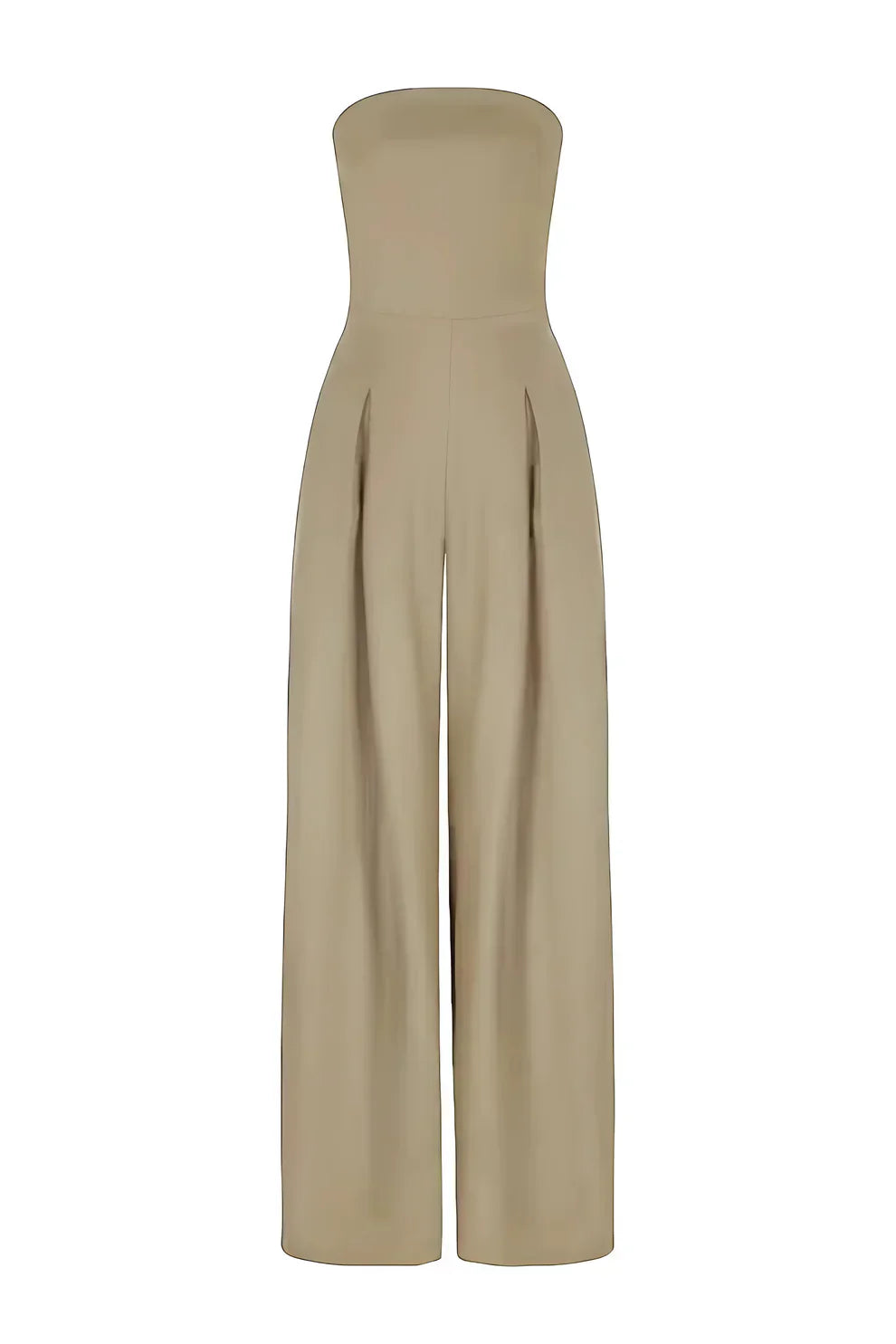 Tyra - Strapless damesjumpsuit met wijde pijpen