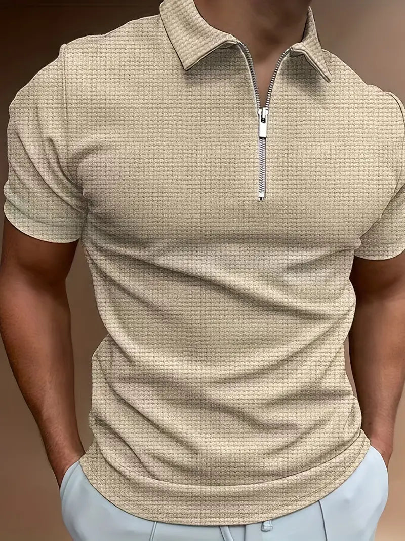 Oscar | Polo shirt met halve rits voor mannen