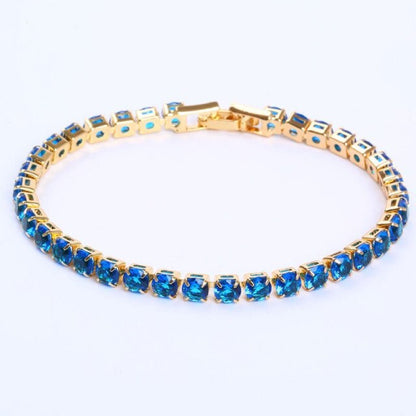 Damesarmband met ronde fonkelstenen in tennisstijl