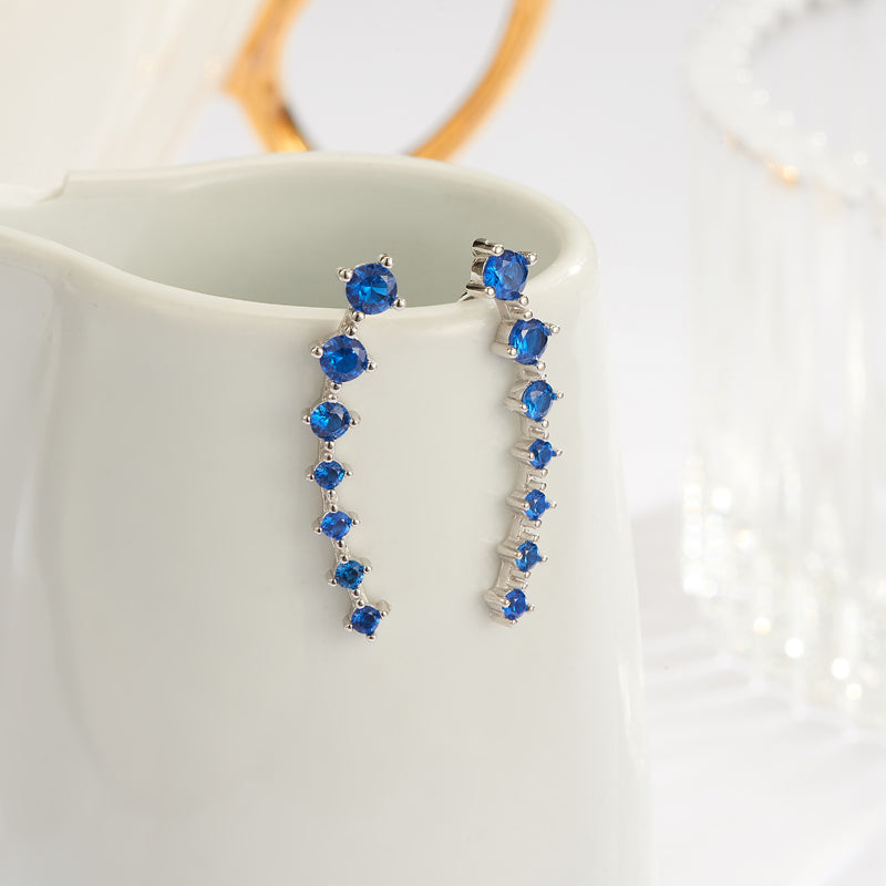 Oorclips met diamantvormige kristallen voor dames