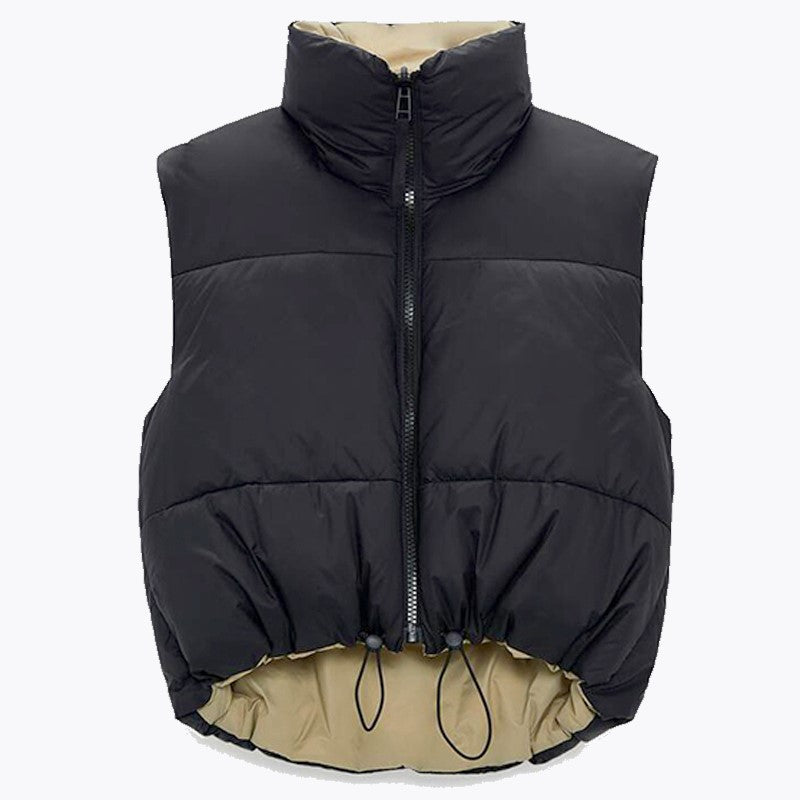 Dulcie - Casual omkeerbare puffer bodywarmer met ritssluiting