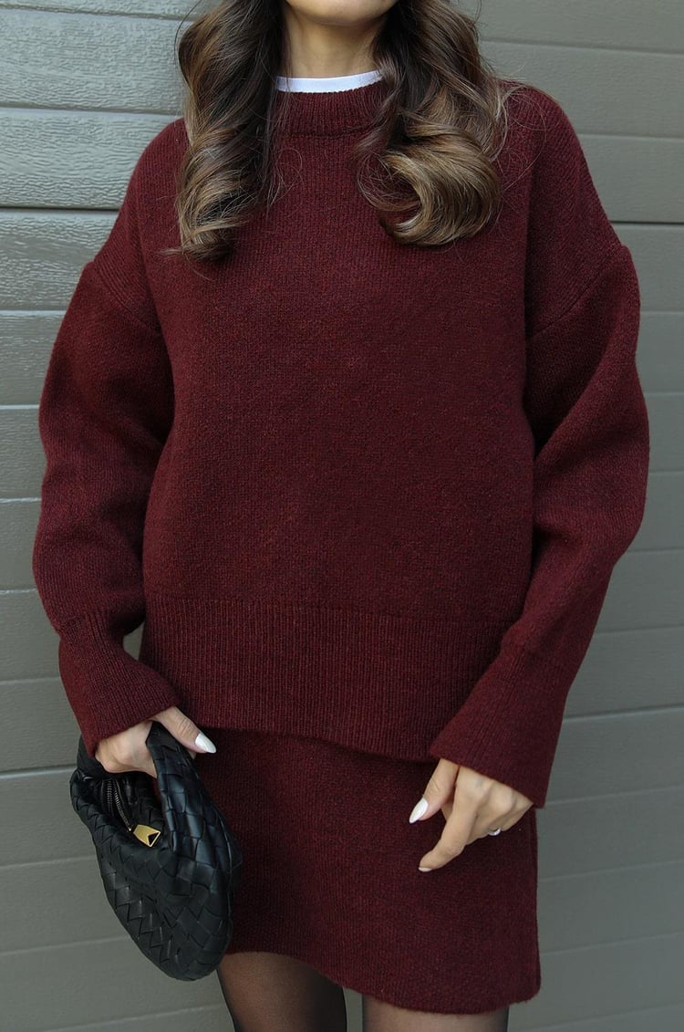 Angelika – Gebreide minirok met oversized trui voor dames