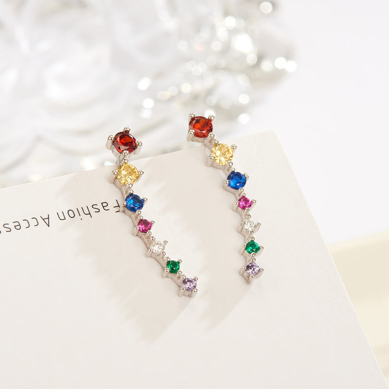 Oorclips met diamantvormige kristallen voor dames
