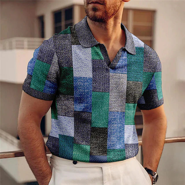 Marvin – Herenshirt met kleurrijk blokjespatroon
