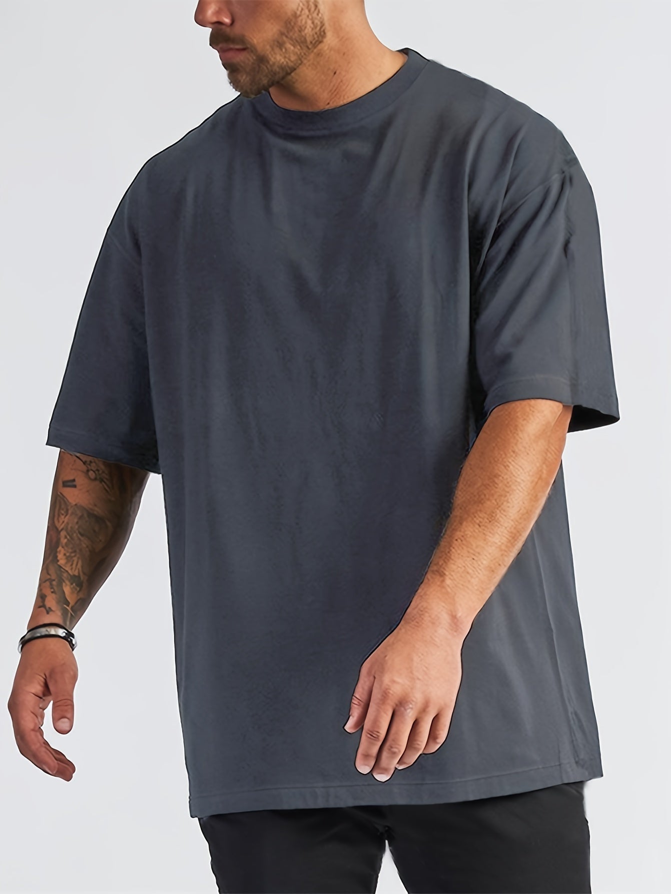 Malcom - Heren oversized T-shirt met verlaagde schoudernaden