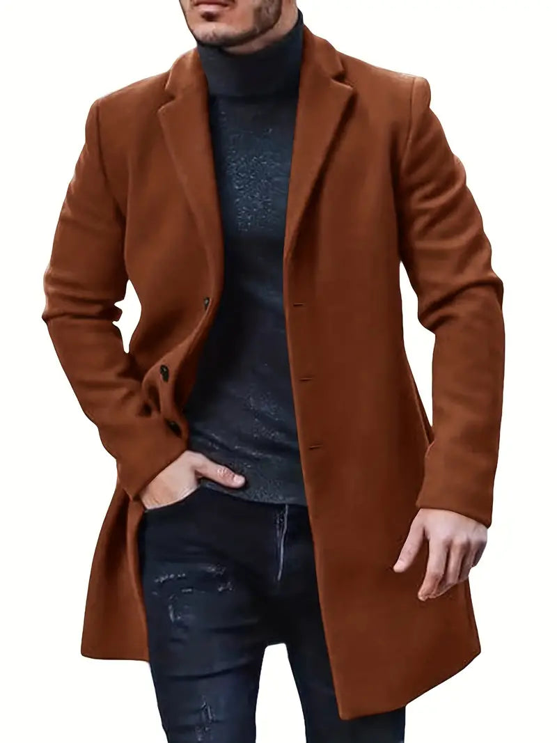 Lindo - Heren trenchcoat met één rij knopen